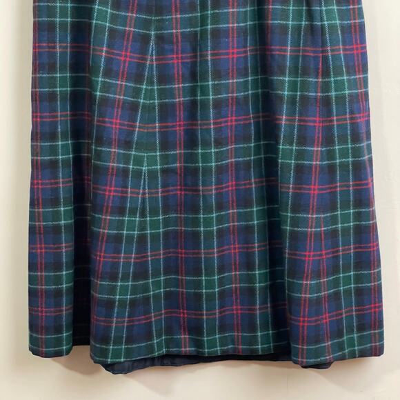 (2) Pendleton L/XL blazer skirt set plaid wool fall blue green dark academia - Picture 14 of 14